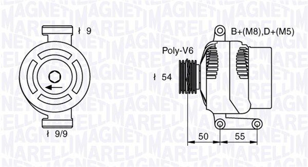 MAGNETI MARELLI Генератор 063377019010